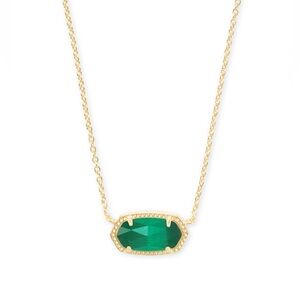 Kendra Scott Elisa Gold Pendant Necklace in Emerald Cat’s Eye